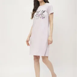 MADAME M Secret Mauve Cotton Graphic Print Night Dress image 3