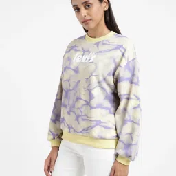 Levi's Yellow & Purple Cotton Graphic Print Sweatshirt image 3
