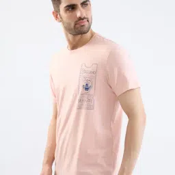 Spykar Soft Pink Cotton Regular Fit Graphic Print T-Shirt image 3
