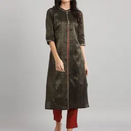 Aurelia Black Zari Work Straight Kurta-image-76