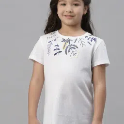 Mode By Red Tape Kids White Cotton Embroidered T-Shirt-picture-19