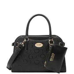 Guess Black Printed Satchel Handbag-image-7