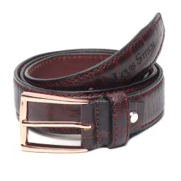 Louis Stitch Maroon Textured Leather Casual Belt for Men image 3
