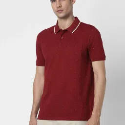 Peter England Red Regular Fit Printed Polo T-Shirt image 3