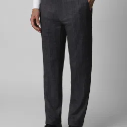 Van Heusen Grey Slim Fit Checks Trousers image 3