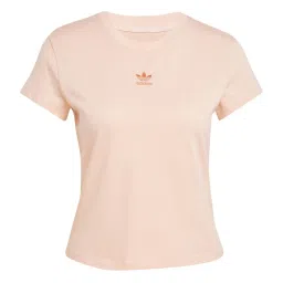 Adidas Originals Pink Cotton Slim Fit Sports T-Shirt image 3