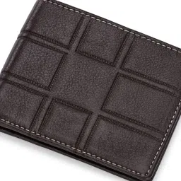 Clog London Brown Textured Leather Small Bi-Fold Wallet for Men image 3