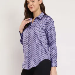 Fablestreet Blue Printed Casual Shirts image 3
