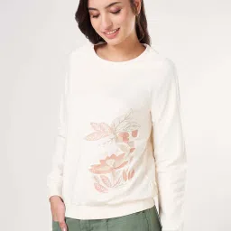 Honey By Pantaloons Ecru Cotton Loose Fit Sweatshirt image 3