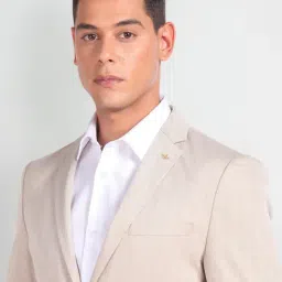 Arrow Beige Slim Fit Texture Blazer image 5