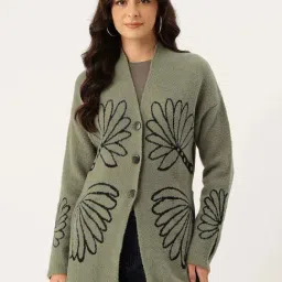 Apsley Olive Regular Fit Printed Cardigan-picture-15