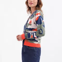 Iconic Multicolored Cotton Printed Cardigan image 3