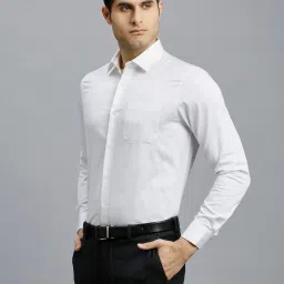 Reid & Taylor White Cotton Regular fit Solid Shirt image 3