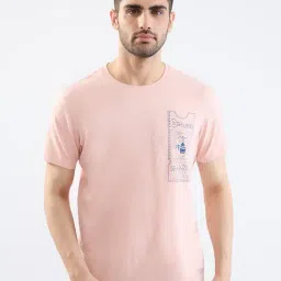 Spykar Soft Pink Cotton Regular Fit Graphic Print T-Shirt-image-31