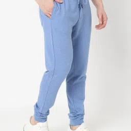 UnderJeans by Spykar Blue Melange Regular Fit Lounge Pants image 3
