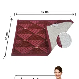 Bianca Maroon & Red Nylon Stripe Door Mat (Small) image 3