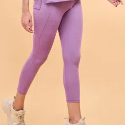 Enamor Chinese Purple Mid Rise Sports Tights image 3