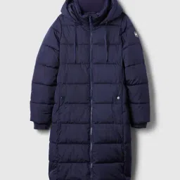 Gap Navy Polyester Solid Long Sleeves Relaxed Fit Puffer Jacket image 3