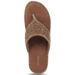 Walkway Women's Antic Gold Thong Wedges image 3