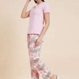 Sweet Dreams Pink Printed Top With Pyjamas image 3