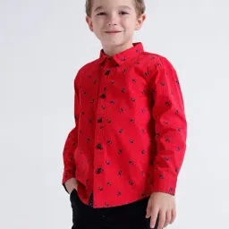 Kate & Oscar Boys Red Printed Shirt image 3