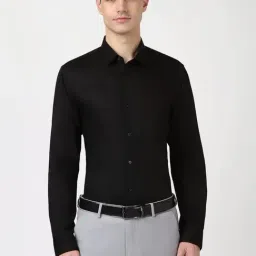 Peter England Black Cotton Slim Fit Printed Shirt-picture-10