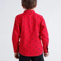 Kate & Oscar Boys Red Printed Shirt image 2