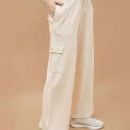 Kappa Off White Cotton Regular Fit Trousers image 3