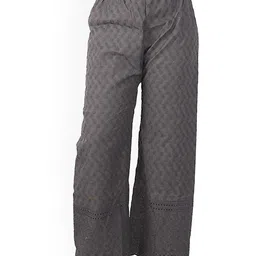 MIXFIT Women Floral Embroidered Relaxed Fit High-Rise Ctton Trousers-image-52