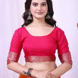 Mitera Ethnic Motifs Embroidered Woven Design Border Zari Organza Kanjeevaram Saree image 5