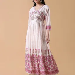 showoffff SHOWOFF White Cotton Embroidery Kurta With Dupatta image 3