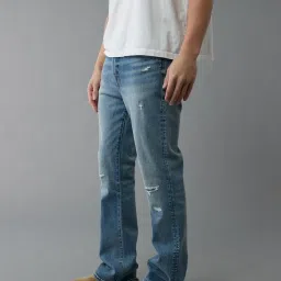 American Eagle Blue Cotton Regular fit Solid Jeans image 3