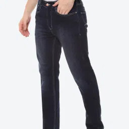NUMERO UNO Dark Blue Slim Fit Lightly Washed Jeans image 3