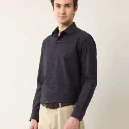 Arrow Navy Cotton Regular Fit Striped Shirt image 3