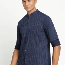 Turtle Blue Cotton Slim Fit Chequered Shirt image 3
