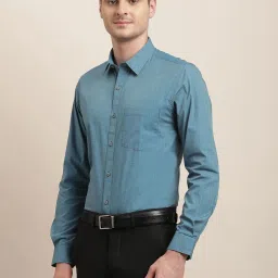 Turtle Blue Cotton Regular Fit Shirt image 3