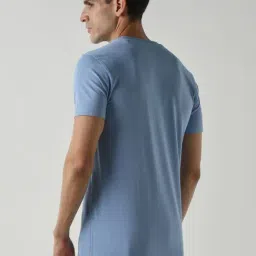 Reid & Taylor Blue Cotton Regular Fit T-Shirt image 2