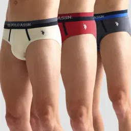 U.S. Polo Assn. Multicolor5 Regular Fit Briefs - Pack of 3 image 3