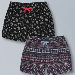 Plum Tree Black Cotton Regular Fit Shorts - Pack of 2-picture-19