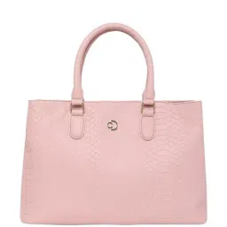 Caprese Vilano Light Pink Faux Leather Textured Handbag-image-49