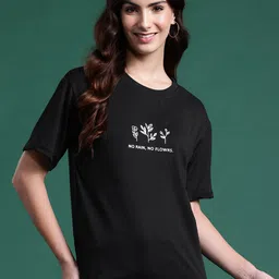 DressBerry Round Neck Embroidered T-shirt-image-8
