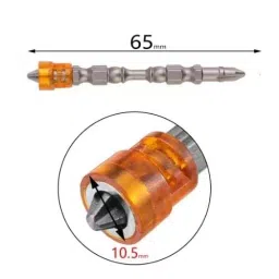 DY TOOLS Double Cross Head Long PH2 Screwdriver Bit Set Alloy Steel Magnetic Collar 6.35 mm (1/4 Inch) Hex Shank (Pack of 5) image 4
