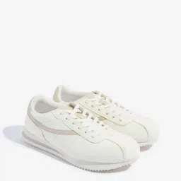 LUNA BLU by Westside White Lace-Up Sneakers-picture-26