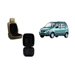 Auto Pearl Car Wooden Bead Seat Cushion with Velvet Border Compatible for WagonR 2003 Set of 2 Pcs-picture-40