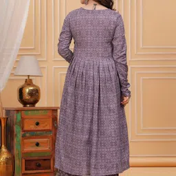 PRAGUDO Women Ethnic Motifs Printed Panelled Kurta with Trousers & With Dupatta image 2