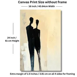 Viventiq Off White & Black Single Piece Canvas Other Wall Paintings image 4