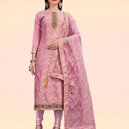 HERE&NOW Embellished Unstitched Dress Material-picture-14