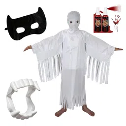 kaku fancy dresses Kaku Fancy Halloween Theme Ghost Costume Set - White-picture-14