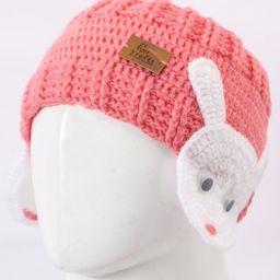 Funkrafts Wollen Rabbit Designed Handmade Ear Muffs - Pink-image-24