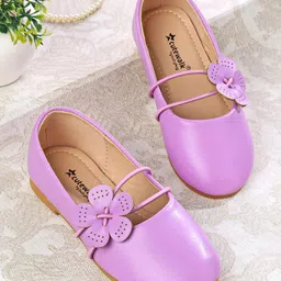 Cute Walk by Babyhug Slip on Ballerina with Floral Applique - Purple-picture-35